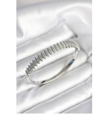 Gümüş Renk Zirkon Taşlı Pirinç Kadın Kelepçe - TJ-BB8020