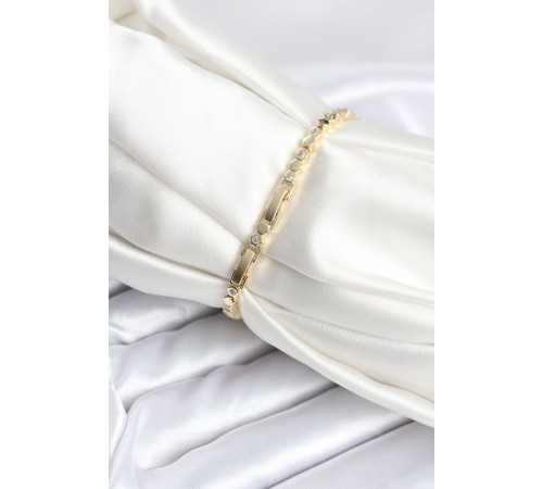 Pirinç Gold Renk İnce Petek Model Kadın Bileklik - TJ-BB8025