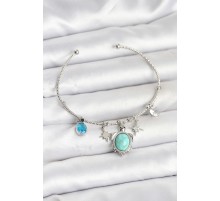 Caretta Caretta Charmlı Gümüş Renk Kadın Bileklik - TJ-BB8034