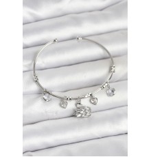 Kuğu Charmlı Gümüş Renk Kadın Bileklik - TJ-BB8036