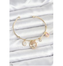 Hayat Ağacı Charmlı Gold Renk Pirinç Kadın Bileklik - TJ-BB8037