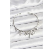 Yusufçuk Charmlı Gümüş Renk Pirinç Kadın Bileklik - TJ-BB8046