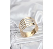 Gold Renk Pirinç Kaburga Model Kadın Bileklik - TJ-BB8063