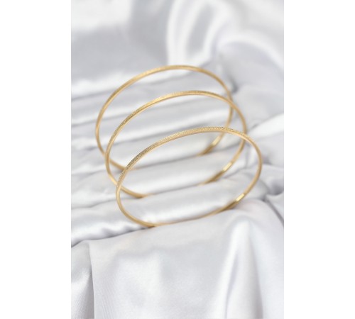 316L Çelik Gold Renk Simli Model Ajda 65 mm Kadın Bileklik - TJ-BB8076