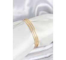 316L Çelik Gold Renk Simli Model Ajda 65 mm Kadın Bileklik - TJ-BB8076