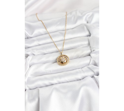 316L Çelik Zincir Gold Renk Kutup Yıldızı Model Kadın Kolye - TJ-BKO10614