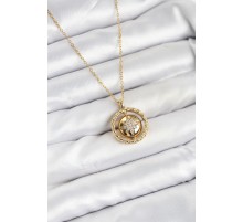 316L Çelik Zincir Gold Renk Kutup Yıldızı Model Kadın Kolye - TJ-BKO10614
