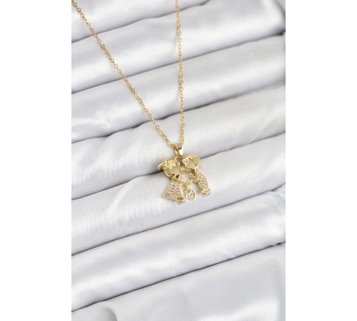 316L Çelik Zincir Gold Renk Erkek Kız Model Kadın Kolye - TJ-BKO10617