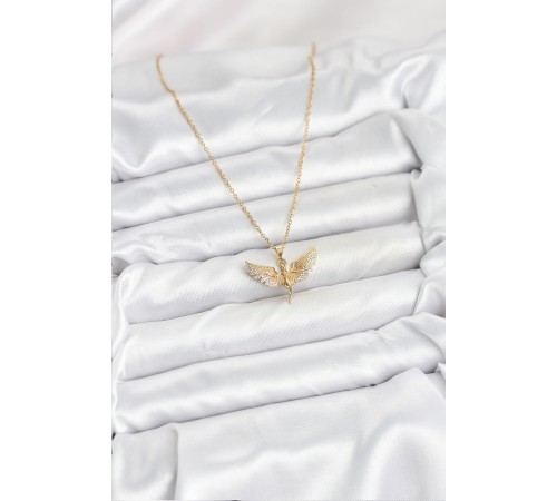 316L Çelik Zincir Gold Renk Melek Model Kadın Kolye - TJ-BKO10621