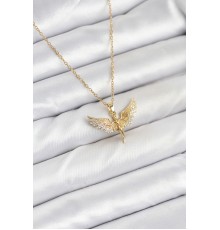 316L Çelik Zincir Gold Renk Melek Model Kadın Kolye - TJ-BKO10621
