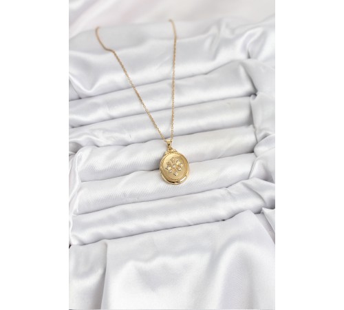 316L Çelik Zincir Gold Renk Kapaklı Açılabilir Model Kadın Kolye - TJ-BKO10626