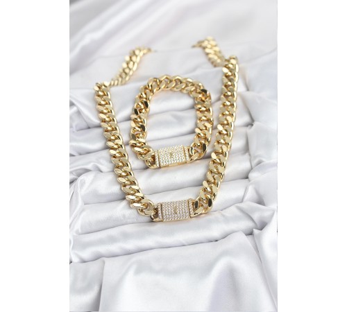 Xuping Gurmet Gold Renk Kolye ve Bileklik Seti - TJ-BKO10629