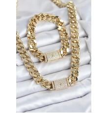 Xuping Gurmet Gold Renk Kolye ve Bileklik Seti - TJ-BKO10629