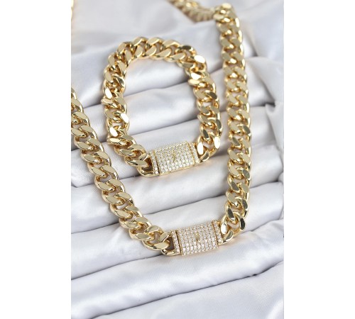 Xuping Gurmet Gold Renk Kolye ve Bileklik Seti - TJ-BKO10629