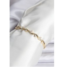 Zikzak Model Pirinç Gold Renk Bileklik - TJ-BB8080