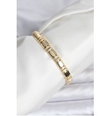 Pirinç Gold Renk Zirkon Taşlı Kadın Bileklik - TJ-BB8082