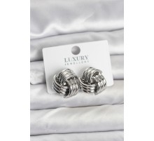 Pirinç Sarmal Gümüş Renk Kadın Küpe - TJ-BKP11347