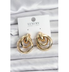 Gold Renk Halka Model Pirinç Kadın Küpe - TJ-BKP11350