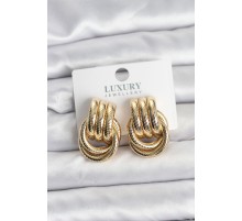 Gold Renk Halka Modelli Pirinç Kadın Küpe - TJ-BKP11352