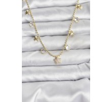 Pirinç Gold Renk Yıldız Model Kadın Kolye - TJ-BKO10640