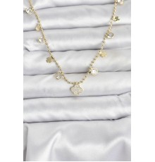 Pirinç Gold Renk Yonca Model Kadın Kolye - TJ-BKO10641