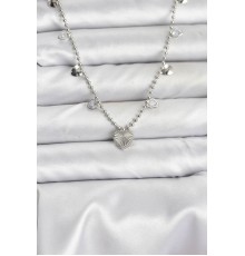 Pirinç Gümüş Renk Kalp Model Kadın Kolye - TJ-BKO10653