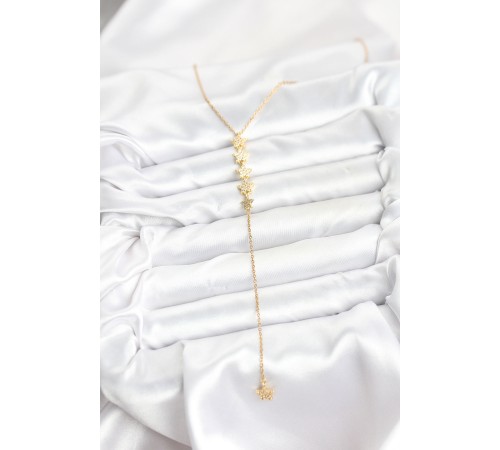 316L Çelik Zincir Gold Renk Yıldız Model Y Kolye - TJ-BKO10660