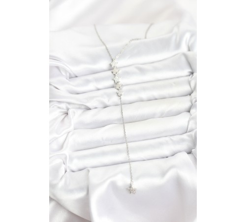 316L Çelik Zincir Gümüş Renk Yıldız Model Y Kolye - TJ-BKO10661