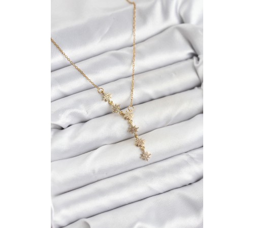 316L Çelik Zincir Gold Renk Kutup Yıldızı Model Kadın Kolye - TJ-BKO10664