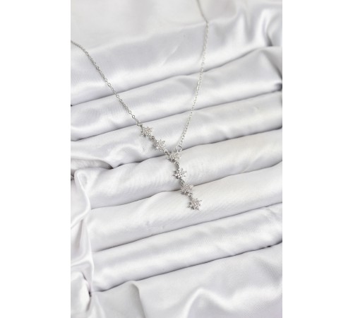 316L Çelik Zincir Gümüş Renk Kutup Yıldızı Model Kadın Kolye - TJ-BKO10665