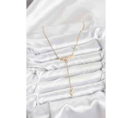 316L Çelik Zincir Gold Renk Yıldız Model Y Kadın Kolye - TJ-BKO10666