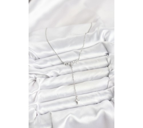 316L Çelik Zincir Gümüş Renk Yıldız Model Y Kadın Kolye - TJ-BKO10667