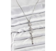 316L Çelik Zincir Gümüş Renk Güneş ve Enerji Model Kadın Y Kolye - TJ-BKO10669