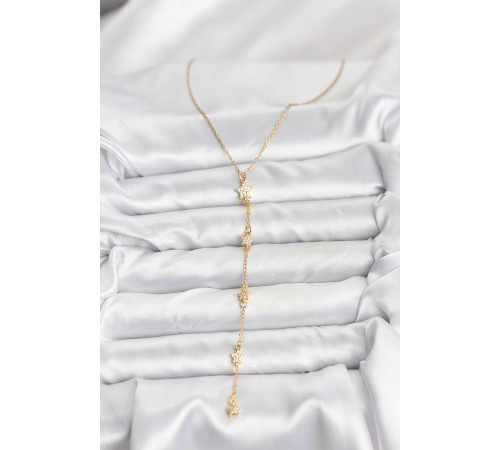 316L Çelik Zincir Gold Renkli Yıldız Model Kadın Y Kolye - TJ-BKO10670