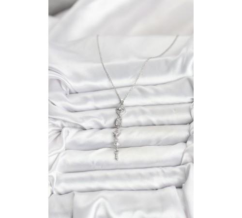 316L Çelik Zincir Gümüş Renk Kutup Yıldızı Enerji Model Kadın Y Kolye - TJ-BKO10673