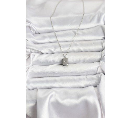 316L Çelik Zincir Gümüş Renk Minimal Kutup Yıldızı Model Kadın Kolye - TJ-BKO10684