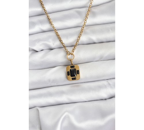 316L Çelik Zincir Gold Renk Vintage Model Kadın Kolye - TJ-BKO10687