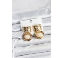 Pirinç Gold Krem Renk Vintage Kadın Küpe - TJ-BKP11362
