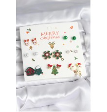 Yılbaşı Temalı 8 Çift Küpe Seti - TJ-BKP11397