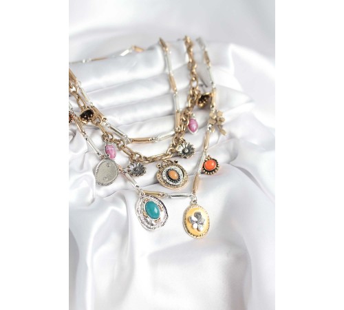 Pirinç Otantik Kolye Seti - TJ-BKO10722