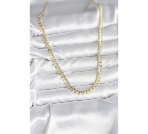 Pirinç Gold Renk Sıralı Yıldız Kadın Kolye - TJ-BKO10724