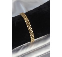 316L Çelik 7 mm Kalınlıkta Gold Renkli Erkek Bileklik - TJ-EB3767