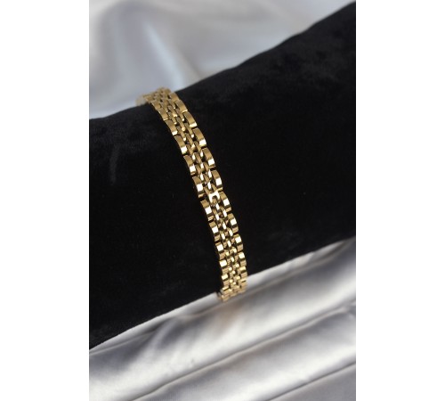 316L Çelik 7 mm Kalınlıkta Gold Renkli Erkek Bileklik - TJ-EB3767