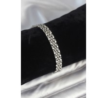 316L Çelik 7 mm Kalınlıkta Gümüş Renkli Erkek Bileklik - TJ-EB3768