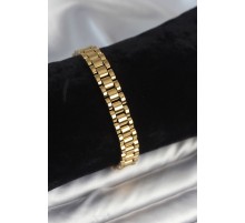 316L Çelik Gold Renk 9 mm Kalınlık Erkek Bileklik - TJ-EB3770