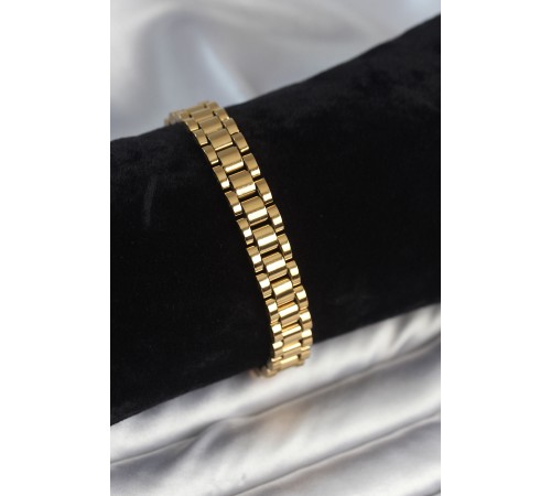 316L Çelik Gold Renk 9 mm Kalınlık Erkek Bileklik - TJ-EB3770