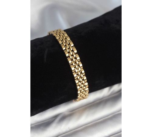 316L Çelik 9 mm Kalınlıkta Gold Renkli Erkek Bileklik - TJ-EB3773