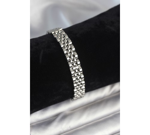 316L Çelik 9 mm Kalınlıkta Gümüş Renkli Erkek Bileklik - TJ-EB3774