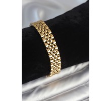 316L Çelik 12 mm Kalınlıkta Gold Renkli Erkek Bileklik - TJ-EB3779