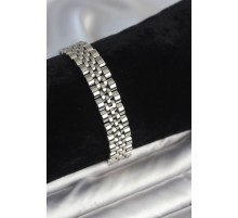 316L Çelik 12 mm Kalınlıkta Gümüş Renkli Erkek Bileklik - TJ-EB3780